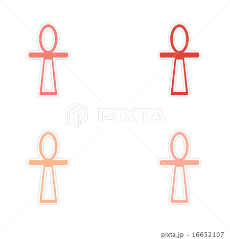 assembly realistic sticker design on paper ancient Egypt ankh assembly realistic sticker design on paper ancient Egypt ankh 16652107