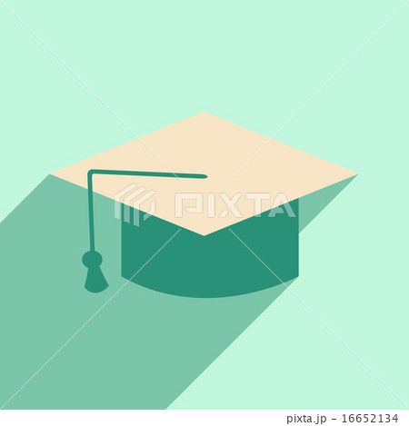 Flat with shadow icon and mobile application graduation cap Flat with shadow icon and mobile application graduation cap 16652134