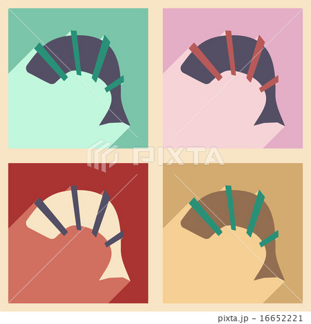 Flat with shadow concept and mobile application shrimp dinner 16652221