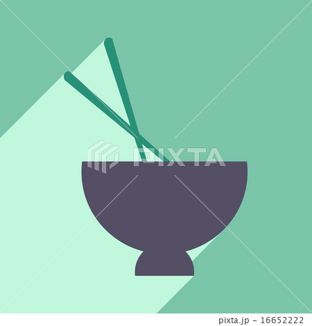 Flat with shadow icon and mobile application soup bowl 16652222