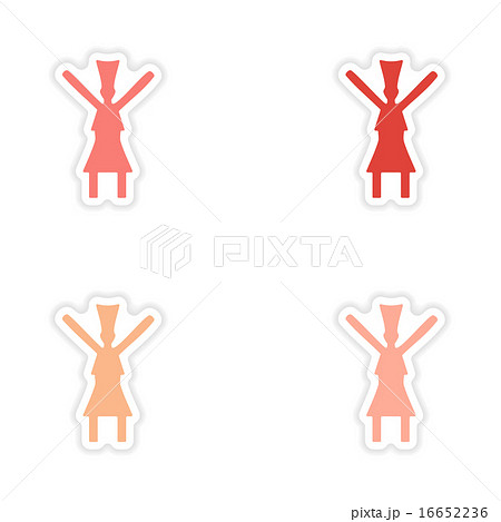 assembly realistic sticker design on paper traditional dance 16652236