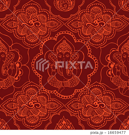 Indian seamless pattern with ornament Indian seamless pattern with ornament 16659477