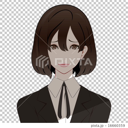 女性 シリアス 困り顔のイラスト素材