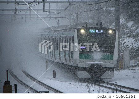 大雪の中を行く埼京線E233系（未更新車） 16661361