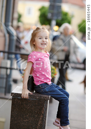 Adorable girl portrait outdoors at summer 16665445