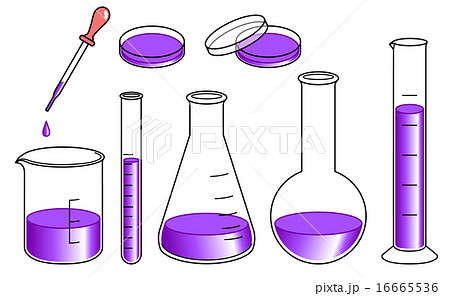 実験器具セット 紫のイラスト素材