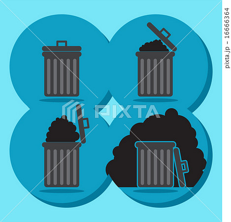 Gray garbage bin icon empty and full - mobile Gray garbage bin icon empty and full - mobile 16666364
