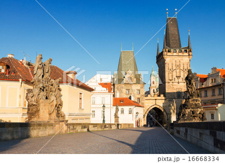 Gate tower and Charles bridge, Prague Gate tower and Charles bridge, Prague 16668334