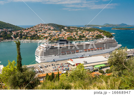 Dubrovnik, Croatia - September 11, 2009: The big Cruising ship of the MSC Cruises in Croatian town Dubrovnik, Croatia - September 11, 2009: The big Cruising ship of the MSC Cruises in Croatian town 16668947