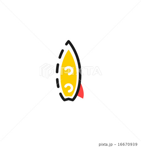 Color line icon for flat design. Surf board 16670939