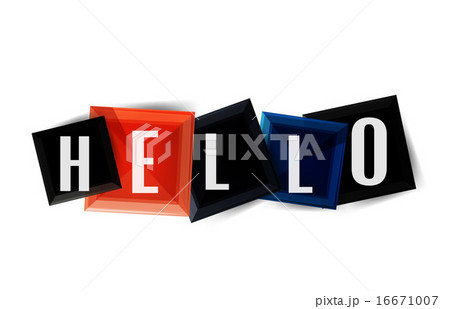 Hello word button banner or squares Hello word button banner or squares 16671007