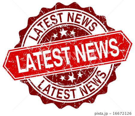 latest news red round grunge stamp on white 16672126