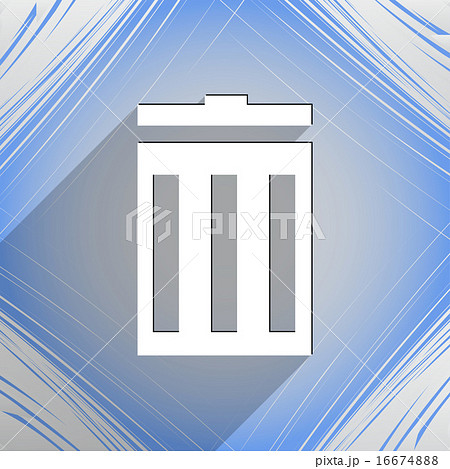 Recycle bin icon symbol Flat modern web design wit 16674888