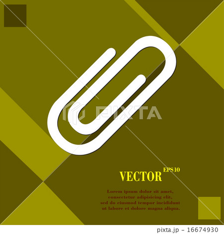 Paper clip icon symbol Flat modern web design with 16674930