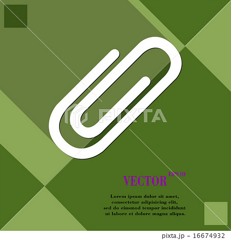 Paper clip icon symbol Flat modern web design with 16674932
