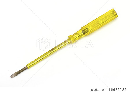 Indicator screwdriver on the white background Indicator screwdriver on the white background 16675182