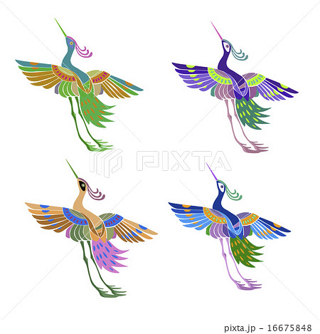 Ethnic abstract pattern magic birds Japanese style 16675848