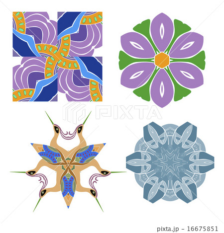 set of abstract flower feminine pattern textiles 16675851