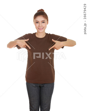 young beautiful female with blank t-shirt 16679429