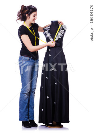 Woman tailor isolated on the white Woman tailor isolated on the white 16684176