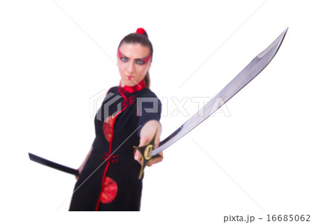 Woman in japanese martial art concept Woman in japanese martial art concept 16685062