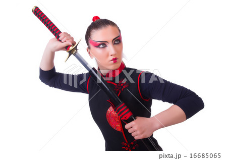 Woman in japanese martial art concept Woman in japanese martial art concept 16685065