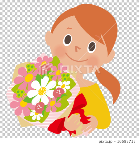 花束を持って微笑む女性 16685715