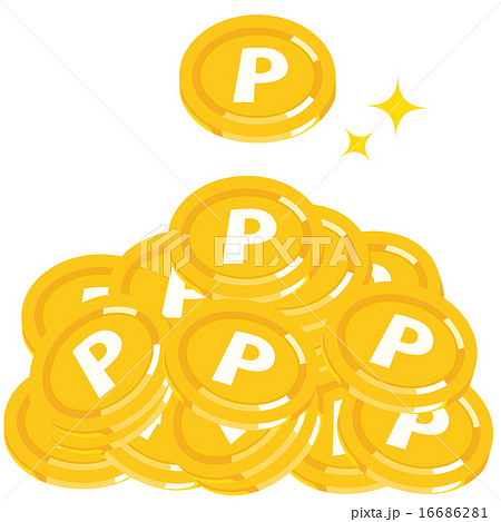 ポイントコインの山のイラスト素材 16686281 Pixta