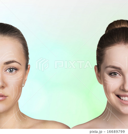Young happy female face Young happy female face 16689799
