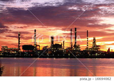 Refinery plant area at twilight Refinery plant area at twilight 16694062