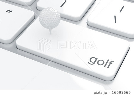 Golf ball on the computer keyboard Golf ball on the computer keyboard 16695669