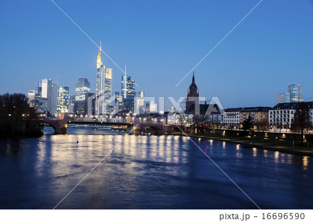 Illuminated skyline at dusk 16696590