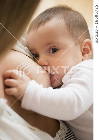Mother breastfeeding her daughter (2-5 months) Mother breastfeeding her daughter (2-5 months) 16696725