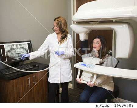 Dentist and patient in dentist's office Dentist and patient in dentist's office 16696788