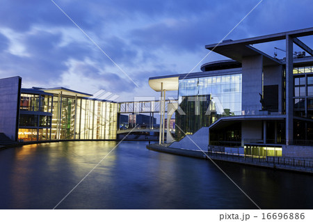 Federal Parliament offices illuminated at dusk Federal Parliament offices illuminated at dusk 16696886