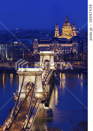 Chain Bridge and Saint Stephen's Basilica Chain Bridge and Saint Stephen's Basilica 16697438