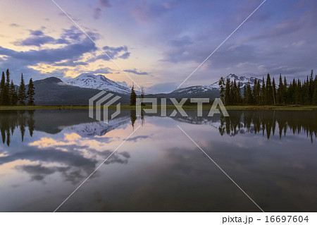 View of Sparks Lake at sunset 16697604