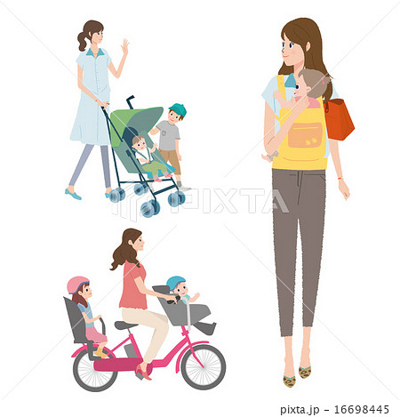 自転車 イラスト 子育て 自転車 イラスト 子育て 16698445