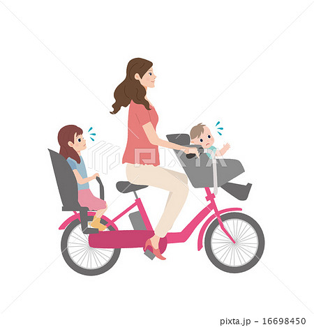 自転車　イラスト　ヘルメットなし 16698450