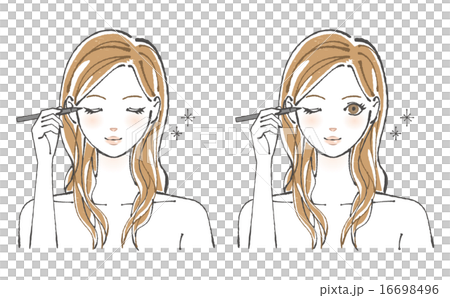 アイラインをひく女性イラスト 16698496