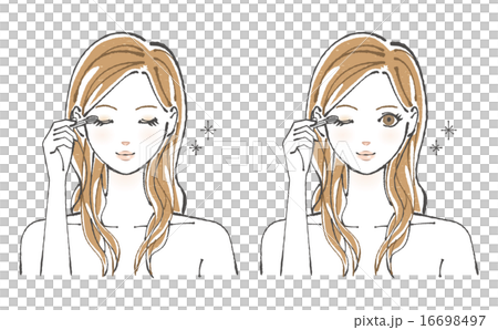 アイシャドウを塗る女性イラスト 16698497