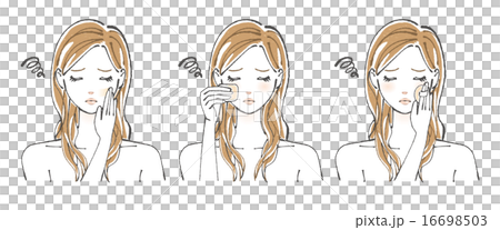 化粧のりで悩む女性イラスト 16698503