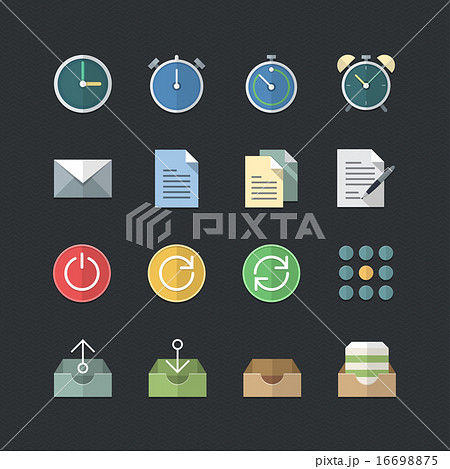 Flat color style Office & Business icons set Flat color style Office & Business icons set 16698875
