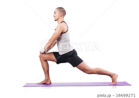 Man doing exercises on white Man doing exercises on white 16699271