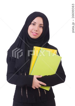 Young muslim female student with books 16699363