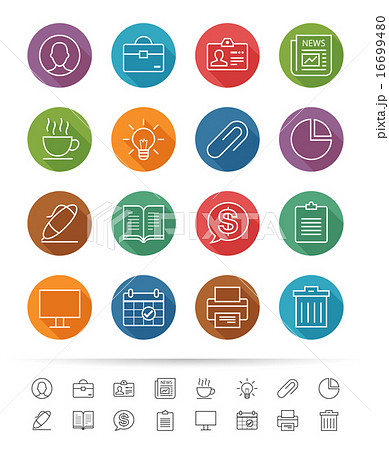 Business & Office line icons set  16699480