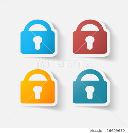 Paper clipped sticker: lock 16699650