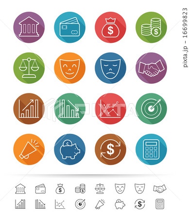 Financial investment line icons set 16699823