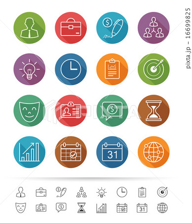 Business management line icons set 16699825