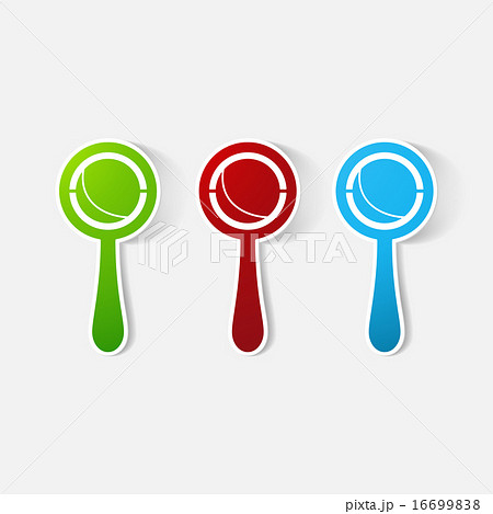 Paper clipped sticker: rattle 16699838